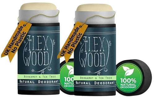 The Ilex Wood – Natürliches Deodorant mit Bergamotte und Teebaum – 2er-Pack (2 x 70 ml). Natürliches Deo in umweltfreundlicher Kartontube, vegan, ohne Plastik, ohne Alkohol, ohne Aluminiumsalze
