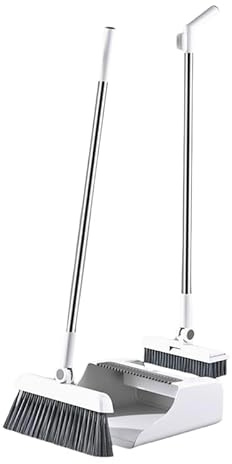 Highlifemaker Long Handled Dustpan Brush Set – Broom and Dustpan Set Reduce Bending Tall Dustpan and Sweeping Brush