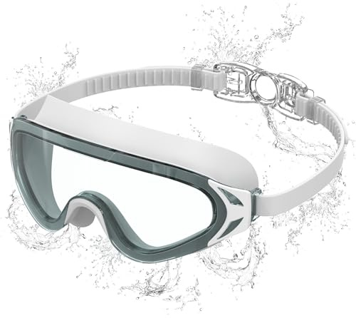 Seaflar simglasögon unisex anti-dimma UV-skydd | dykglasögon vuxna stor ram HD-lins | professionella simglasögon för simning dykning och vattensporter – BBK-C-WHBL