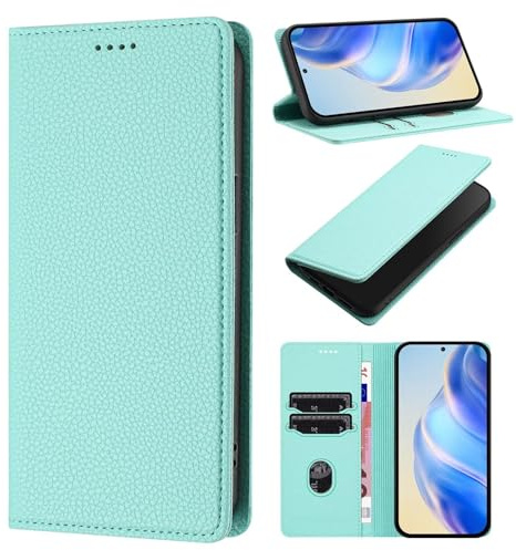 Funda para Motorola Moto E20/E30/E40, Funda Billetera de Cuero PU Carcasa Bloqueo RFID, Cierre Magnético, Soporte Plegable, Ranura para Tarjeta Carcasa Case Cover, Verde Claro