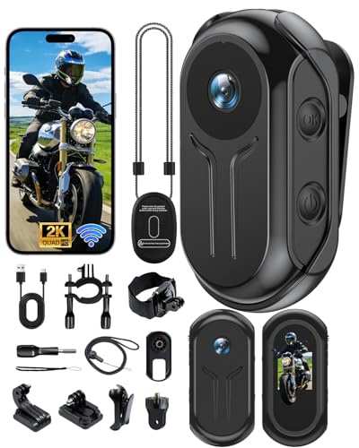 Zorvita Mini-Sportkamera Action Cam mit WiFi 2K Bodycam Körperkamera Mini | 120° Weitwinkel, POV Kamera mit Bildschirm Freisprech Wearable Videorekorder Vlog Kamera für Helmkamera Dashcam Fahrrad