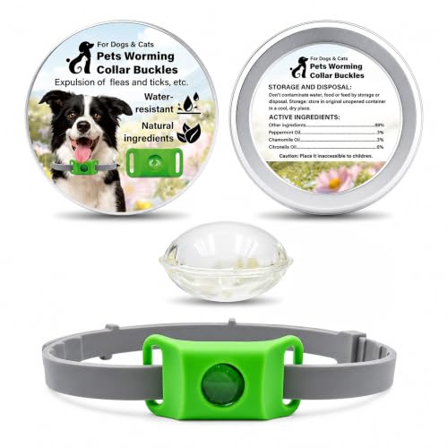 Collar Antiparasitario para Perros | Protección Natural de 12 Meses, Impermeable y Ajustable, Incluye 2 cápsulas de repuesto