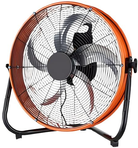 Industrial Drum Fan, High Velocity Floor Fan with 4-Speed Settings, 130° Adjustable Tilt, Heavy Duty Metal Air Circulator for Warehouse and Workshop, 20 Inch