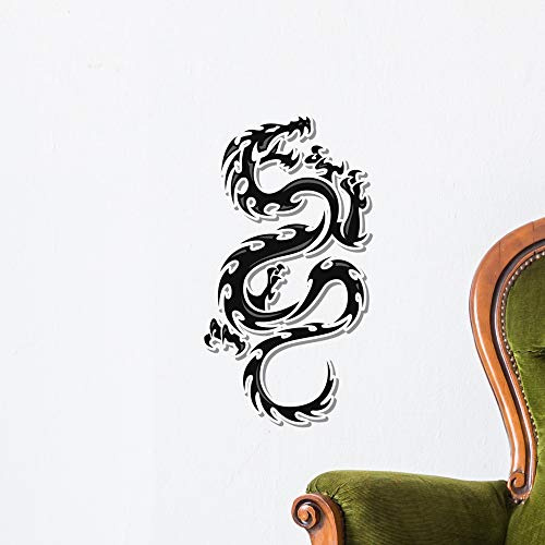 Wallmonkeys Fire Dragon Tattoo Wall Decal Peel and Stick Animal Graphics (18 in H x 16 in W) WM497435