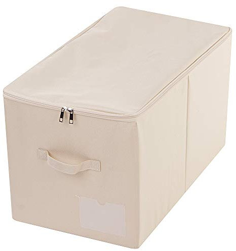 56 (L) X 32 (B) X 33 (H) cm, Mobile grande con coperchio, Scatole pieghevoli per armadio, Borsa per etichette, Beige