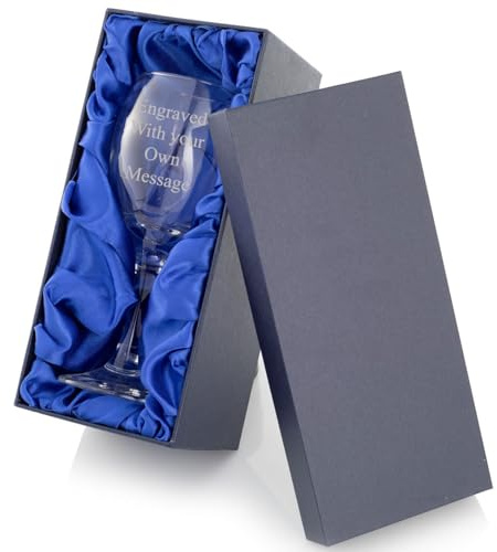 Personalised Wine Glass 310ml with Gift Box –Engraved with Your Custom Text
