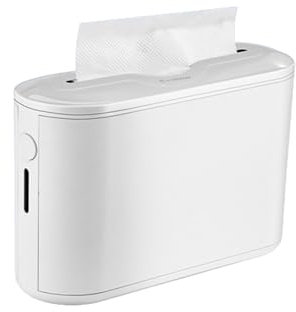 SYALEO Dispenser di Asciugamani di Carta da banco con Finestra Visibile e Fondo Antiscivolo, Dispenser di Asciugamani di Carta Multipiega da Tavolo in ABS Bianco