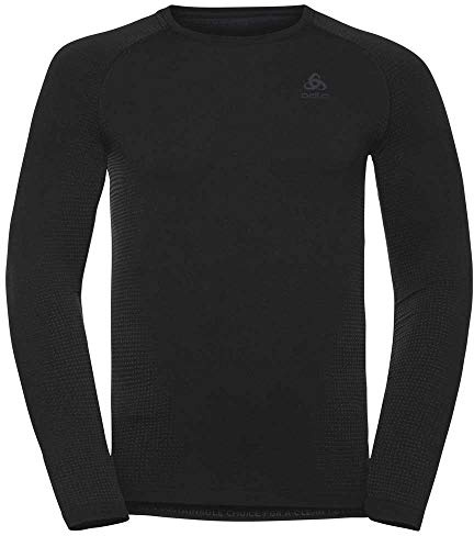Odlo Thermounterwäsche Herren Performance Warm I Funktionsshirt Langarm I Warme Skiunterwäsche Langarm Funktionsshirt mit Rundhals I Herren