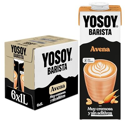 YOSOY Bebida Vegetal de Avena Barista - especial para el café, pack de 6 x 1L