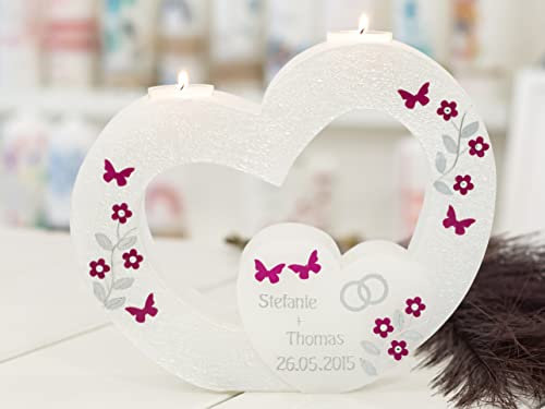 meinkerzenshop Hochzeitskerze Buttercup mit Namen und Datum, individuell, persönlich u. handgemacht 17231