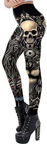 Women Halloween Leggings Soft Stretch Pumpkin/Fish Scale/Skull/Spider S-XL