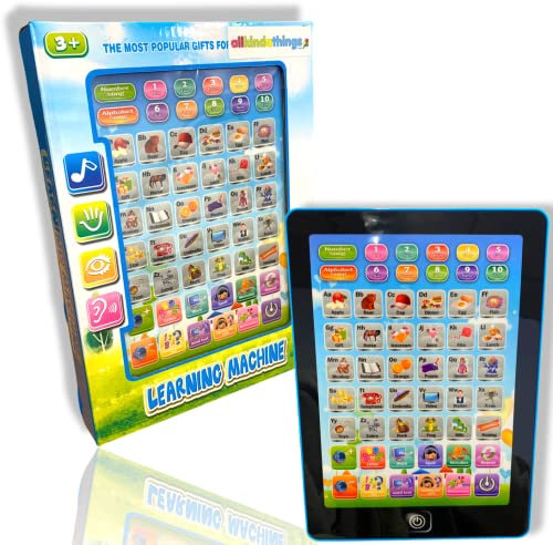 Allkindathings My First Year Kids Style Toy Tablet Laptop Computer Educational Learning, Blue