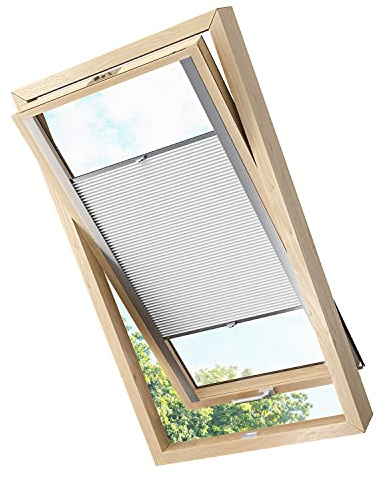 Tenda plissettata per finestra da tetto, termica, oscurante, colore bianco, sabbia, cappuccino, grigio chiaro, grigio scuro, bacca, verde chiaro, verde scuro, blu, adatto per Velux Fakro (Velux SK06