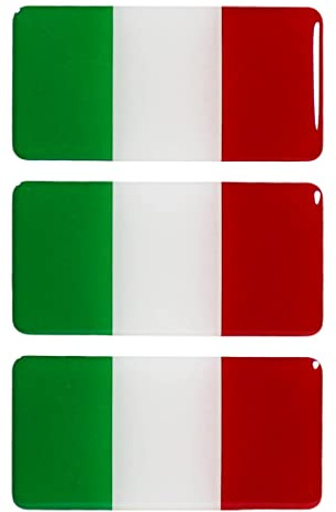 BIKE-label Italien 3D Aufkleber Flaggen 3 Stück je 70 x 35 mm Sticker für Auto Kfz Motorrad X300006