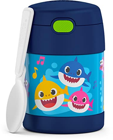 THERMOS FUNTAINER Kids Food Jar with Spoon, 10oz, Baby Shark