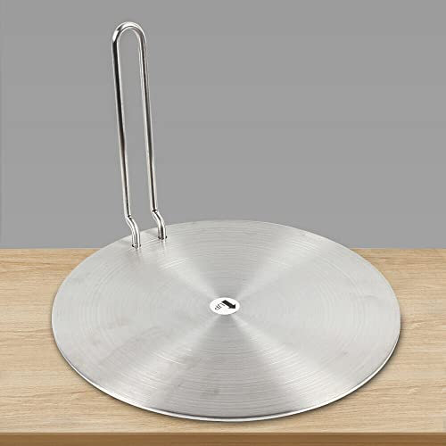 kangten Induktions Adapterplatte für Induktionsherde, Universal Edelstahl Hitzverteiler Platte mit abnehmbarem Griff Induktionsadapterplatte Induktionsadapter 24cm