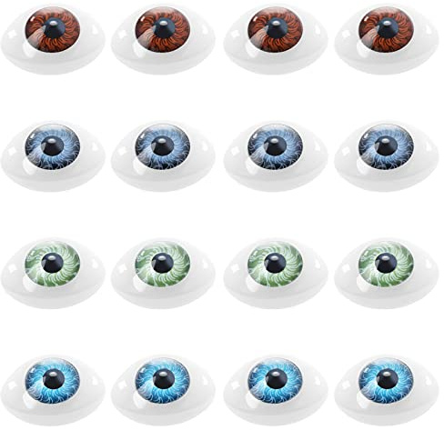 The Lord of the Tools 16 Stücke Oval Puppe Augen Mehrfarbige Puppe Bär Handwerk Augen Kunststoff Augäpfel Realistische Menschliche Augen für DIY Herstellung Spielzeug Zubehör Klein