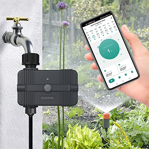 FrankEver Centralina Irrigazione WiFi Controllo tramite app, Timer Intelligente del Giardino Irrigazione Automatica, Compatibile Alex,2.4Ghz WIFI,Impermeabile IP65, BSP 3/4 DN20