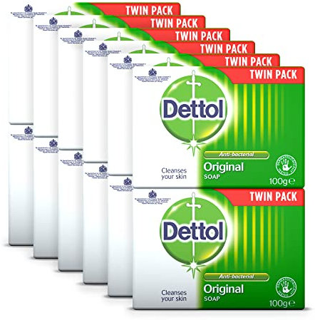 Dettol Antibacterial and Moisturings Bar Soap Original, Pack of 12