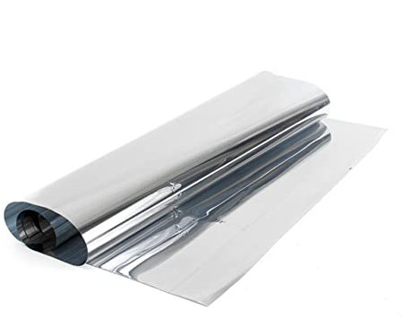 ORFOFE Einweg Fensterfolie Mit Statischer Haftung Uv Schutz Silber 200x50cm Sichtschutzfolie Innenbereich Für Glasfenster Und Schiebetüren