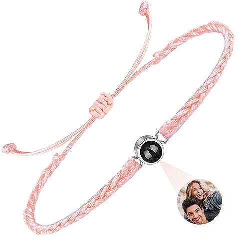 Easycosy Personalisiertes Projektions Armband mit Foto und Bild im Stein - maßgeschneidertes Fotoarmband damen als personalisierte Weinachtsgeschenke für Frauen Mama Oma Schwester beste Freundin