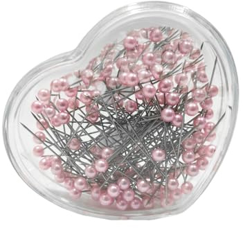 100 Stück Nähnadeln, Nähnadeln, Rundkopfnadeln, Stecknadeln mit farbigem Kugelkopf, Dekorationsnadeln, Krawattennadeln, Hochzeitsnadeln, (Rosa -134)