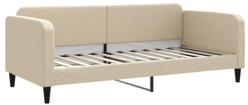 vidaXL Tagesbett Creme 90x200 cm Stoff