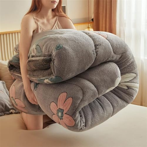 Dicker Warmer Plüsch Winterdecke Steppdecke, Flauschige Kaschmir Steppdecken Duvet, Verdicken Sie Lamm Kaschmir Decke Winter Weiche Warme Bettdecke Bettwäsche ( Color : F , Size : 150x200cm/2.5kg )