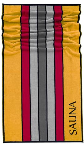 Lashuma XXL Saunahandtuch Stockholm, Saunatuch Damen, großes Frottee Duschtuch 85x200 cm Rot - Orange - Grau