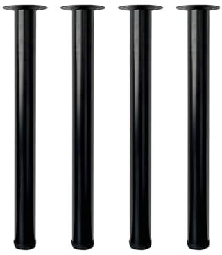 Jahof Adjustable Table Legs 60 cm, Metal Furniture Legs for Coffee Table, Ø50mm, Set of 4, (60cm, Black)