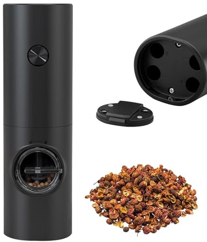 EUBEISAQI Molinillo de Pimienta eléctrico,Molinillo de Pimienta a Pilas con Grosor Ajustable - Molinillo eléctrico de Pimienta y Sal para Regalos de Utensilios de Cocina, Molinillo de Sal y Pimienta
