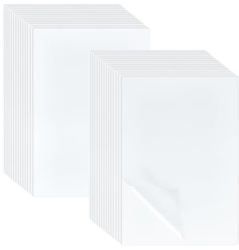 BENECREAT 100 Fogli A5 Fogli di Plastificazione PET, Pellicola Autoadesiva per Laminazione A Freddo Satinata, Adesivo Laminato Impermeabile Da 214x148 mm per Cartoline Poster per Pittura Fotografica