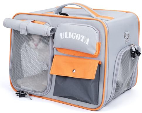 ULIGOTA Rucksäcke für Haustiere, Rucksackträger für Katzen und kleine Hunde, belüfteter Hunderucksack, Fluggesellschaftszugelassene Katzentasche, Katzentasche für Wandern, Reisen, Camping, Outdoor