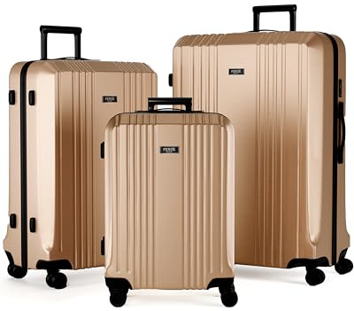 FERGÉ Kofferset 3 teilig Hartschale TSA-Zahlenschloß Cannes Reisekoffer Trolley-Set (Handgepäck, L, XL) 3er Set Hartschalenkoffer Roll-Koffer 4 sanfte Rollen - sehr robuster Polycarbonat Koffer