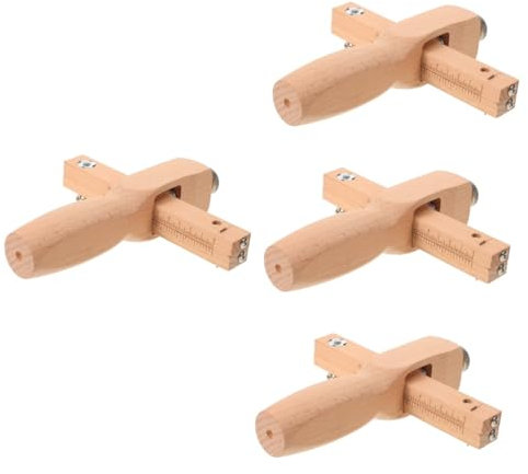 Lurrose 4piezas Cortador De Correa De Cuero Ajustable De Madera Para Manualidades Herramienta De Corte De Piel Diy Cuchillas Reemplazables y Diseño Ergonómico Para Proyectos De