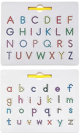 Yjkedfh Magnetisches Buchstaben-Übungsbrett, 2-in-1 Magnetische Alphabet Letter Tracing Board, A-B-C Buchstaben Kinder Zeichenbrett Mit StylusPens Lernspielzeug Für 3 4 5 Jahre Alte Vorschulkinder