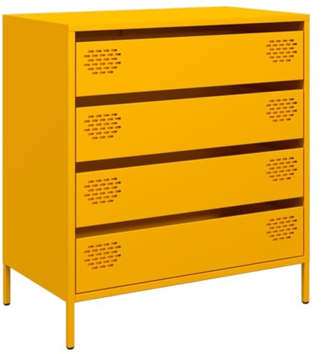 vidaXL Sideboard Senfgelb 68x39x73,5 cm Kaltgewalzter Stahl