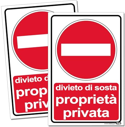 TLDSHOP® - Cartel de señalización - Prohibido el acceso propiedad privada rojo - 20 x 30 cm - 2 piezas - Material: (aluminio 3 mm (DiBOND))