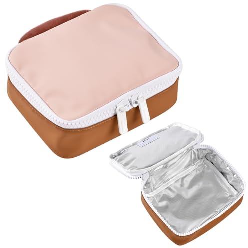 BEABA, Sac isotherme repas, Lunch box, Boite à Gouter, Isotherme, Waterproof, Etiquette Nom, Capacité 2,7L, Grand Zip, Effet Gomme, Faro, Dusty Rose