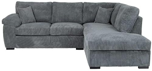 Amalfi High Back Corner Sofa, Left and Right Hand, Grey (Right Hand)