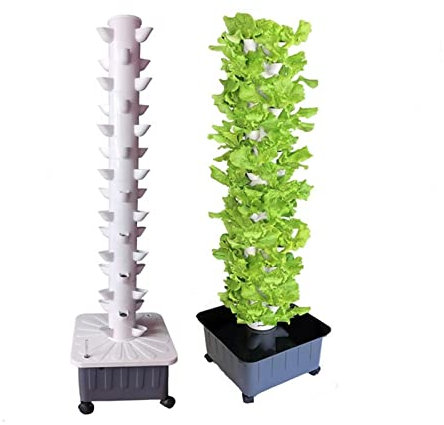 Hydroponischer Garten, Hydroponik-Wachstumssystem 15 Etagen 45 Löcher Soilless Grow Garden Aeroponics Growkit for Kräuter, Obst, Gemüse, mit Trinkpumpenadaptern, Netztöpfen,Beobachten Sie, wie die Pf