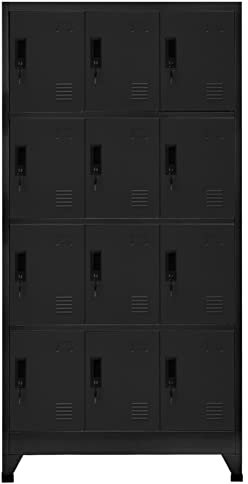 Metall Büro Spind Schrank Lagerregal Schwarz 90x45x180cm Arbeitsplatz Lagerschrank