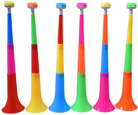 Rfeeuubft 6PCS Stadionhorn 23 Plastiktrichterhorn, Trötenhorn für Sportveranstaltungen Fußball (Zufällige Farbe)