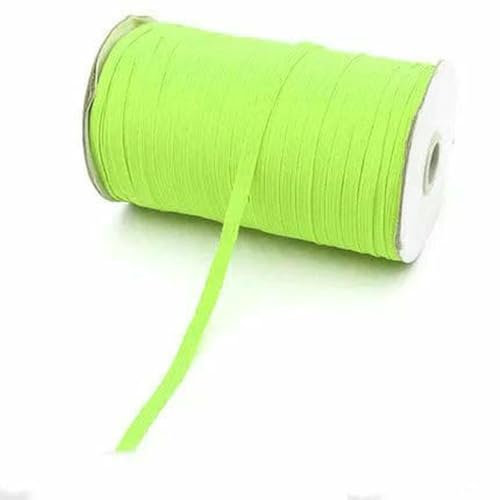 Bandas elásticas de colores y negro de 6 mm, cuerda de goma, línea de licra, cinta de costura, adorno de encaje, banda para la cintura, accesorio para prendas de vestir, 100 yardas, amarillo brillan