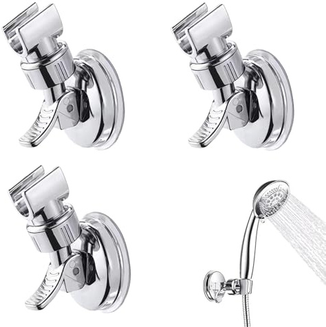 3 Stücke Duschhalterung Halterung Duschkopf Duschkopfhalterung Saugnapf Duschhalterung für Duschkopf Duschkopfhalterung Duschkopfhalter Abnehmbar für Hotelbäder Toiletten （Silber）