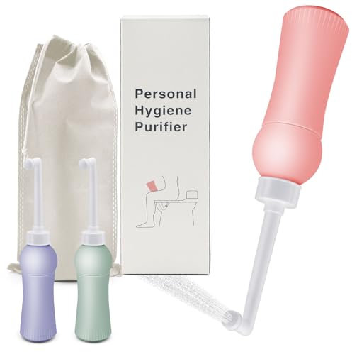 Douchette Intime Maternité 500ml avec Sac de Voyage - Bidet Portable à Bec Rétractable pour Post-Partum & Voyage, Douche Intime Périnée Hygiénique - Remplace Lingettes Humides