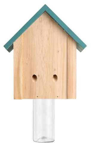 Holzbienenfalle für draußen – Sichere Holzfalle in Hausform, Natürliche Insektenfalle, Garten Deko | Wetterfeste Bienenfänger Box mit Einflugloch, Umweltfreundlicher Hornissenfänger für Frühling Garte