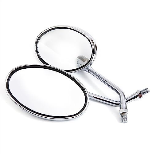 Motorrad Lenkerendenspiegel Universal 10MM Motorrad Oval Rückspiegel Für K&AWASAKI Für V-ulcan 900 1500 Für S 650 Für Vn900