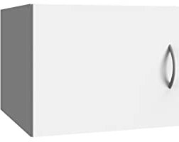 möbelando Schrankaufsatz >MRK Multiraumkonzept< weiß, 30 cm breit, 40 cm hoch, 68 cm tief, mit Drehtür, Stabiler Spanplatte, Made in Germany, zerlegt geliefert