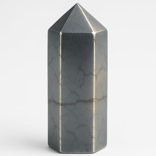 Pandiui23 Hematit stentorn, kristallstav, naturlig kristallkvarts, sexkantig kristallpelare, stenkristallstavar, klara kvartsstavar, torn (hematit, 7–8 cm)